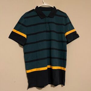 Adriano Goldschmied Gree Yellow Striped Polo Size M